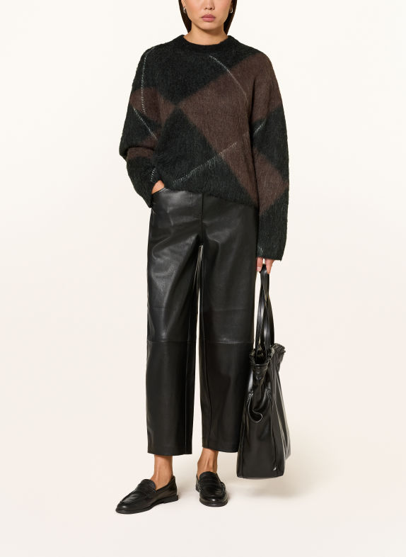 OPUS Trui PARGYLE MARRON FONCÉ / ZWART
