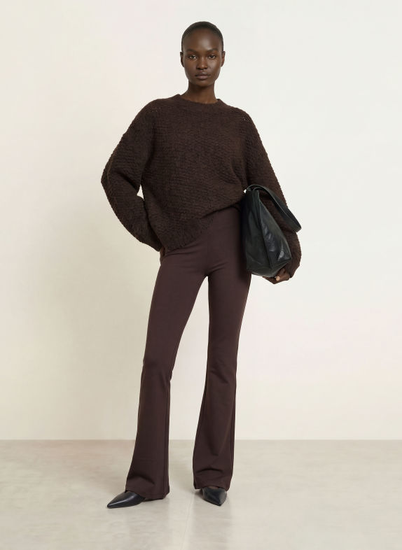 black palms FYNA Bootcut trousers DARK BROWN