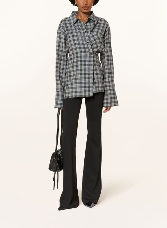 black palms CLEAH Flannel Shirt blouse DARK GRAY / LIGHT GRAY / GRAY