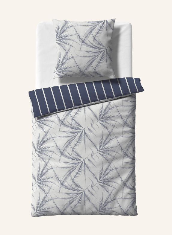 fleuresse BED ART S Reversible Bed Linens DARK BLUE / WHITE