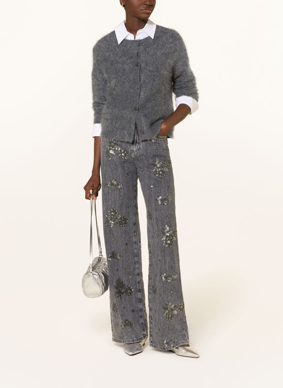 miss goodlife Wide-Leg jeans with rhinestones and sequins 29 GREY