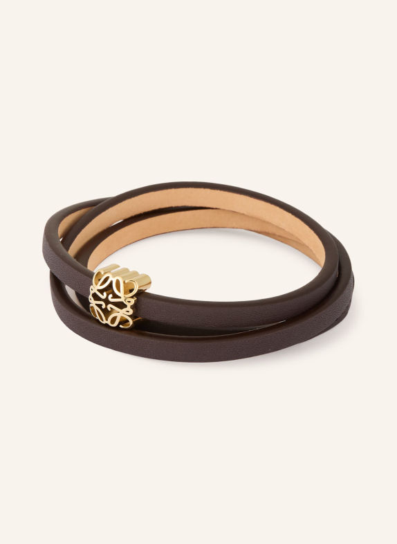 LOEWE Lederarmband DUNKELBRAUN / GOLD