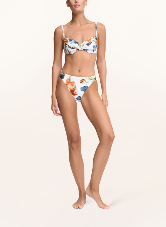 MARYAN MEHLHORN Basic-Bikini-Hose TULIPE WEISS / DUNKELORANGE / DUNKELBLAU