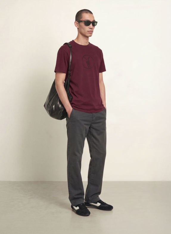 ALLSAINTS Tričko TIER HALE TMAVĚ ČERVENÁ