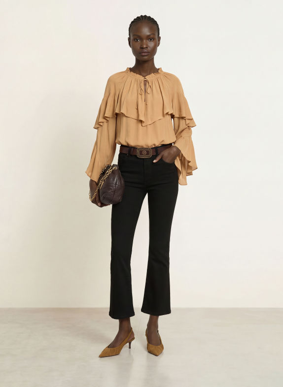FRAME Jean bootcut THE REBOOT CROP BLK BLACK