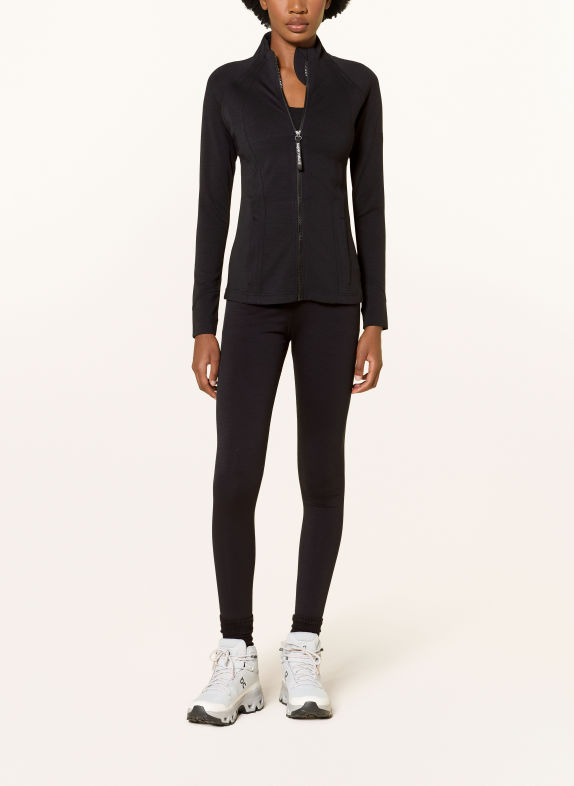 super.natural Bunda Midlayer MOVEMENT s merino vlnou ČERNÁ