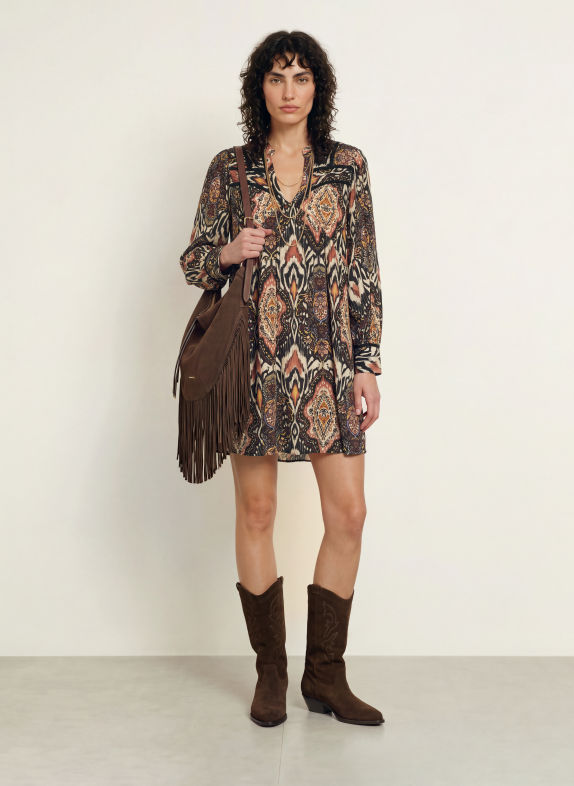 ba&sh ZAZA Dress BLACK / ROSE / PURPLE