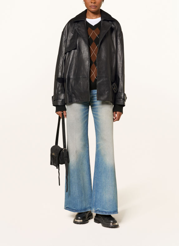 MRS & HUGS Lederjacke SCHWARZ