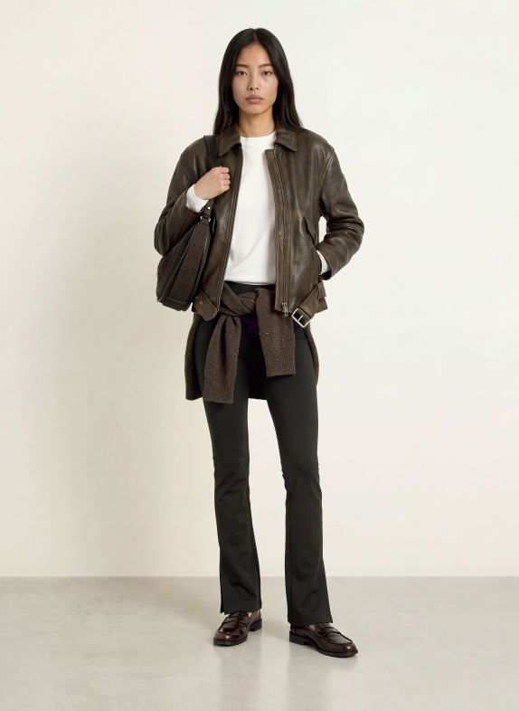 Marc O'Polo Bootcut-Hose aus Jersey SCHWARZ