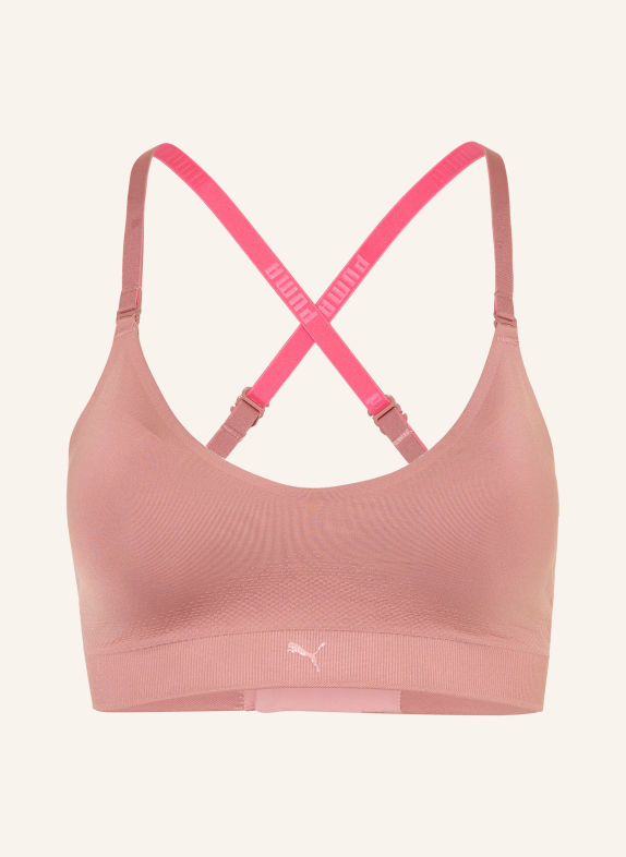 PUMA Soutien-gorge de sport 3D KNIT VIEUX ROSE / ROSE FUCHSIA FLUO