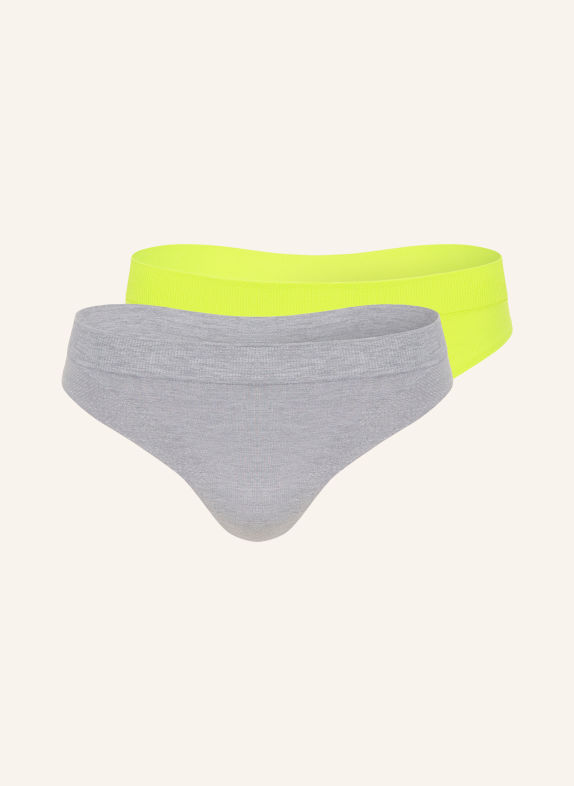 PUMA Zestaw 2 sztuk stringów 3D KNIT JASKRAWY ŻÓŁTY / SZARY