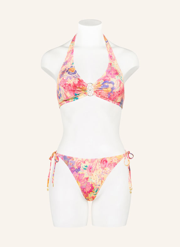 watercult Halterneck bikini top ORNAMENT DRIFT DARK YELLOW / PURPLE / PINK