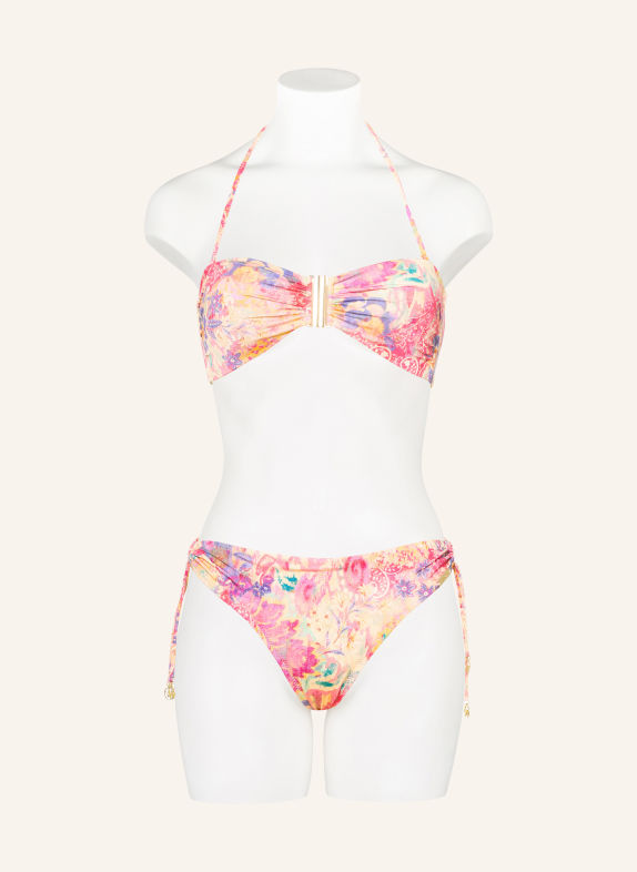 watercult ORNAMENT DRIFT Bandeau bikini top DARK YELLOW / PURPLE / PINK