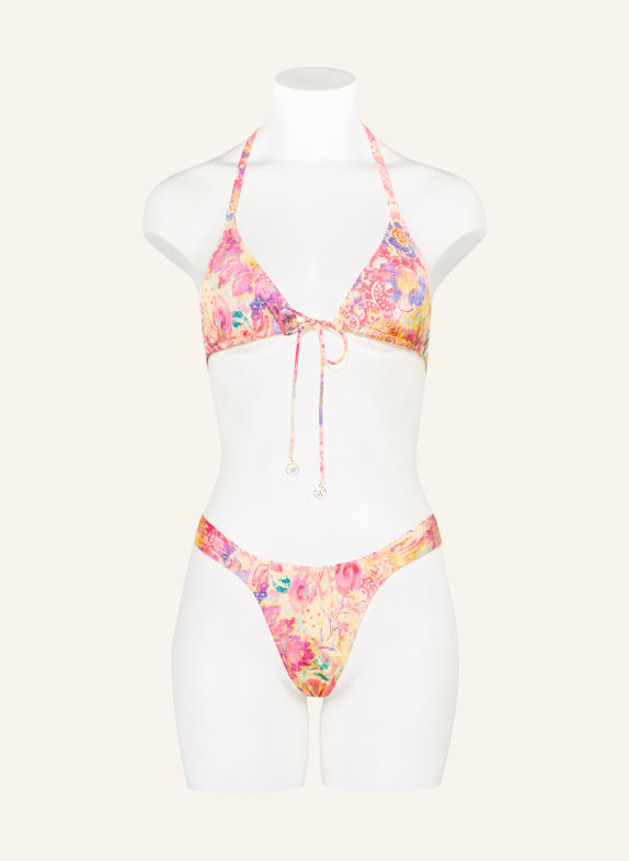 watercult Triangle bikini top ORNAMENT DRIFT DARK YELLOW / PURPLE / PINK
