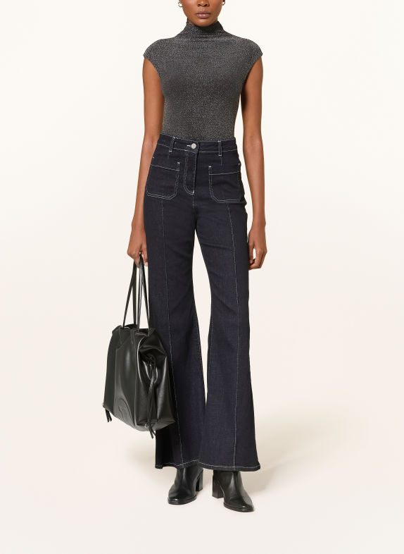 REISS Top SERANNE mit Glitzergarn SILBER / SCHWARZ