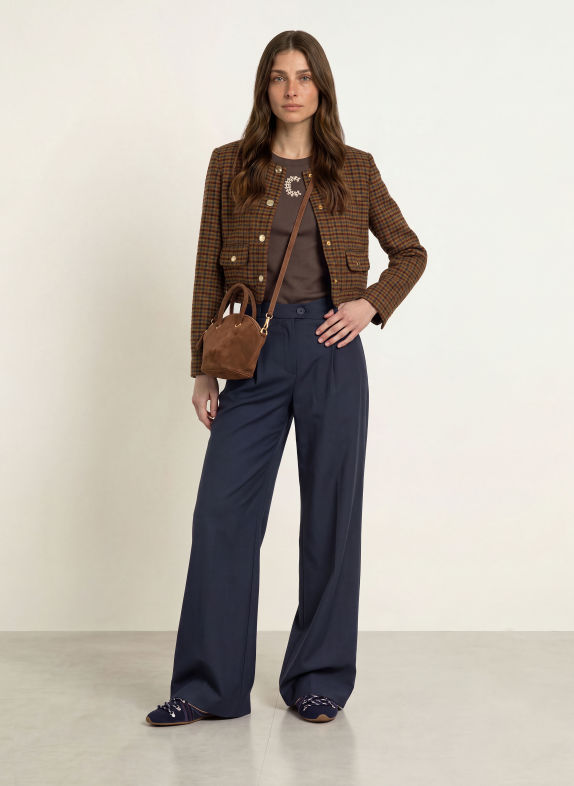CLAUDIE PIERLOT Kastenjacke BRAUN / DUNKELBRAUN / ROT