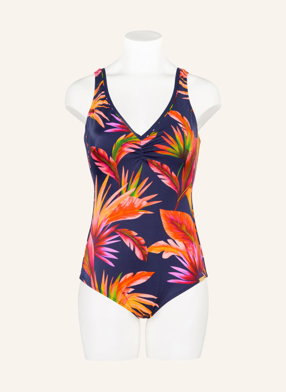 Charmline Plavky TROPIC VOYAGE s tvarujícím efektem TMAVĚ MODRÁ / SVĚTLE FIALOVÁ / NEONOVĚ ORANŽOVÁ