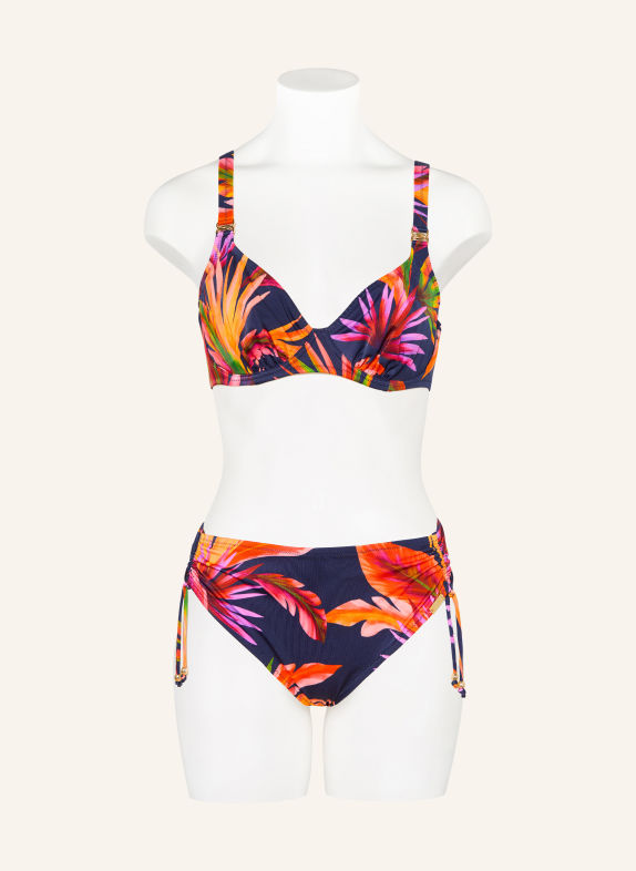 Charmline Bikiny s kosticemi TROPIC VOYAGE TMAVĚ MODRÁ / NEONOVĚ RŮŽOVÁ / NEONOVĚ ORANŽOVÁ