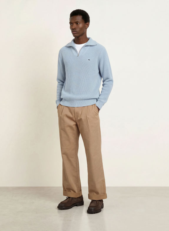 FYNCH-HATTON Half-zip sweater LIGHT BLUE