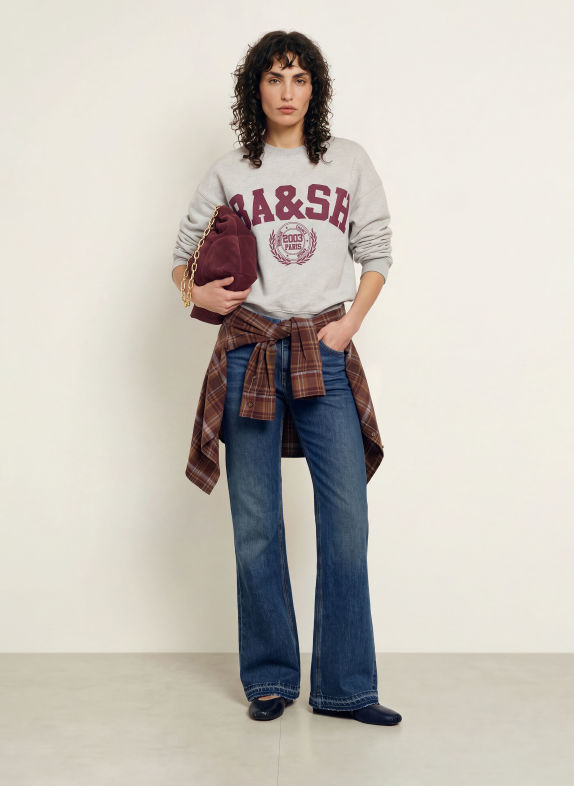 ba&sh FENJA Sweatshirt GRAY / DARK PURPLE