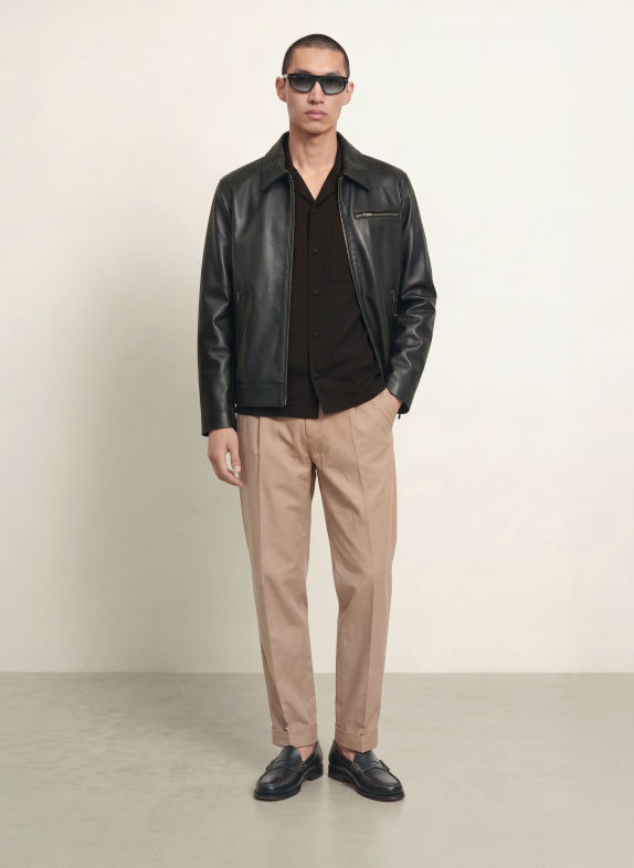 REISS RUSSO Comfort Fit Resort Shirt BLACK