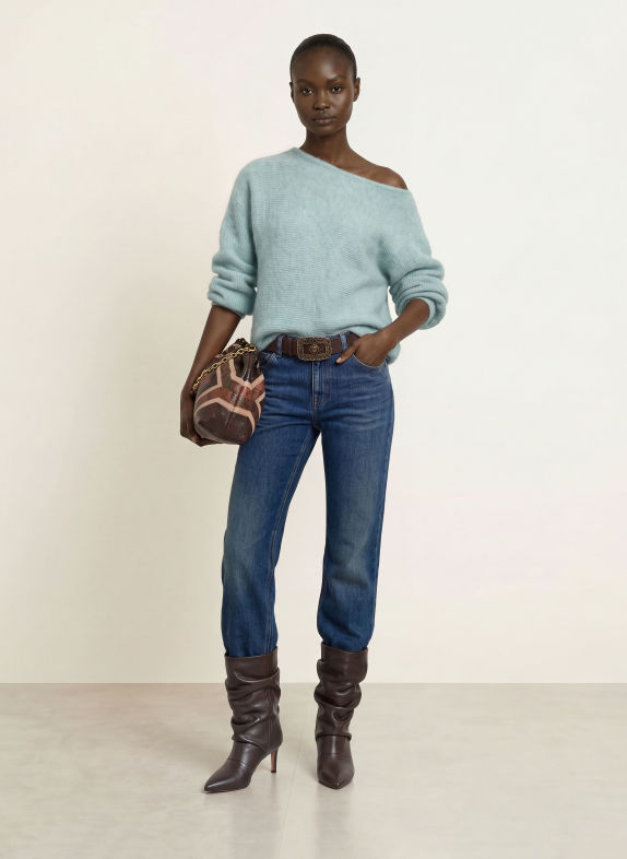 ba&sh SUELA Sweater with Alpaca LIGHT BLUE