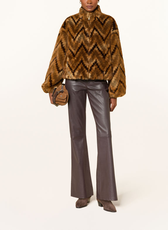 ba&sh Kunstfell-Jacke SERGE COGNAC / HELLBRAUN / DUNKELBRAUN