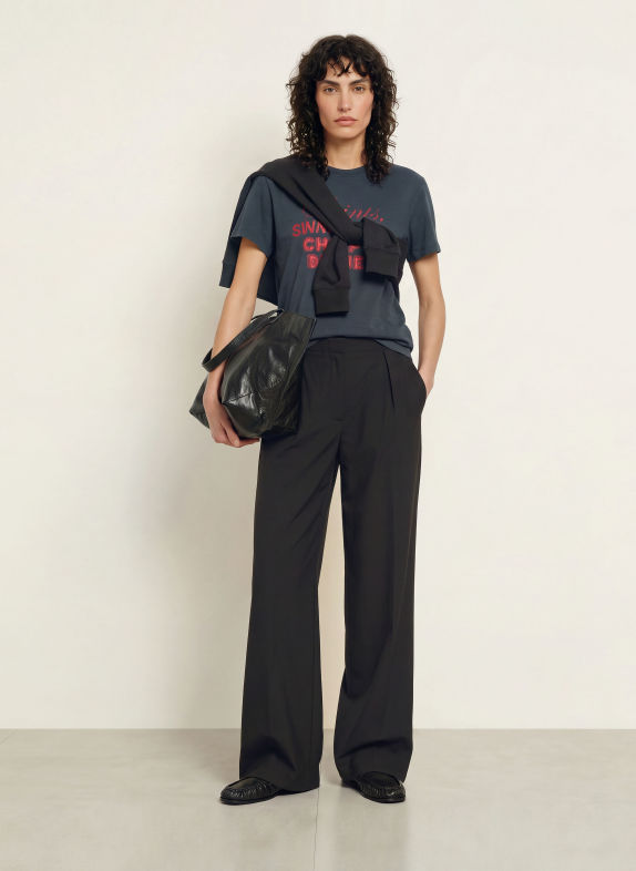 ALLSAINTS Wide-leg trousers BLACK