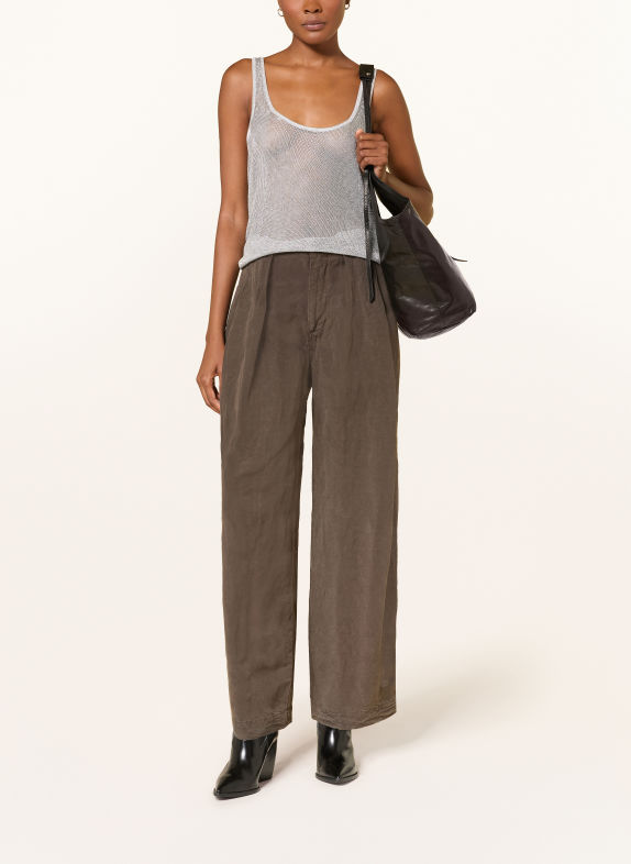 ALLSAINTS SILVI Knit Top with Glitter Yarn SILVER