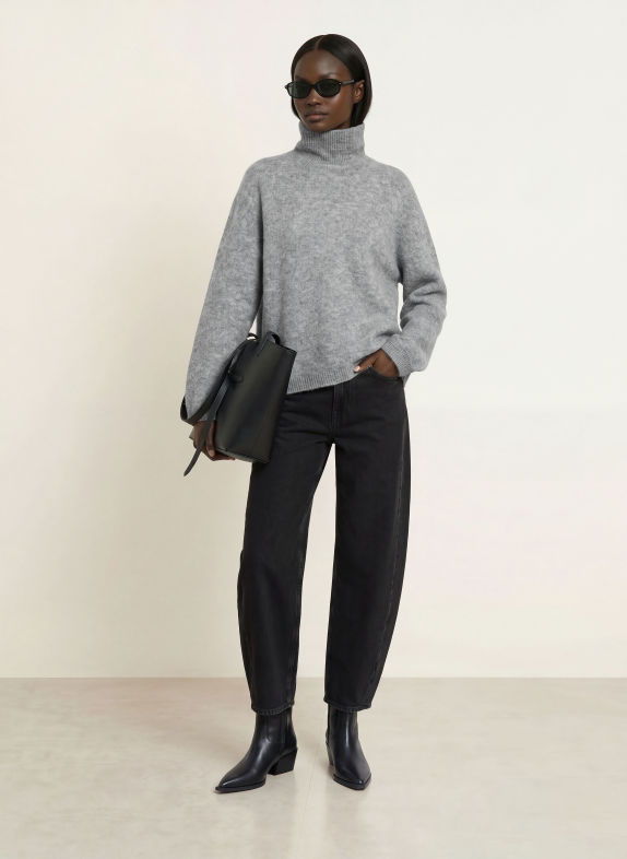 ARKET Rollkragenpullover mit Alpaka GRAU