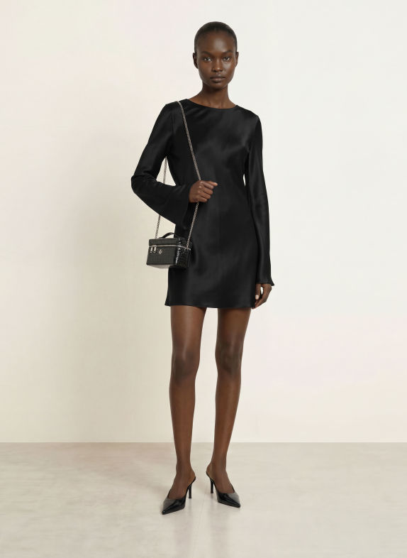 SERENITY Cocktailkleid STEFANIA aus Seide SCHWARZ