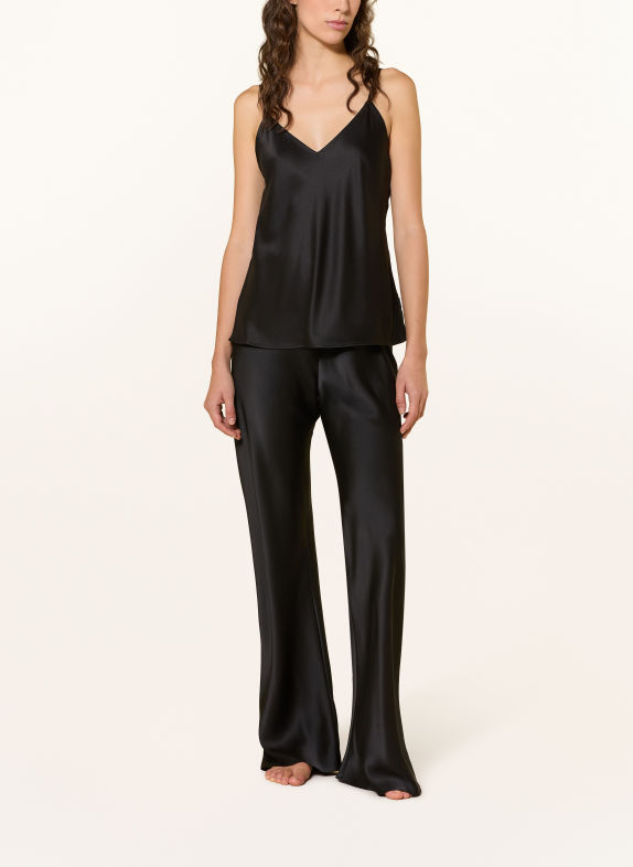 SERENITY RIVIERA Silk Lounge Pants BLACK