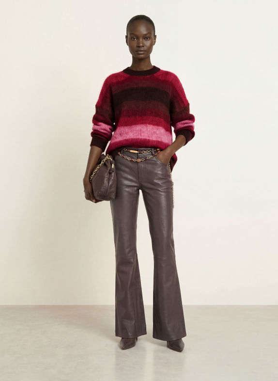 ba&sh Pullover RIVAS mit Mohair FUCHSIA / BRAUN / ROSA