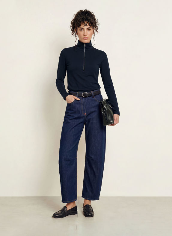 REISS Pull col zippé en jersey ELLIE BLEU FONCÉ