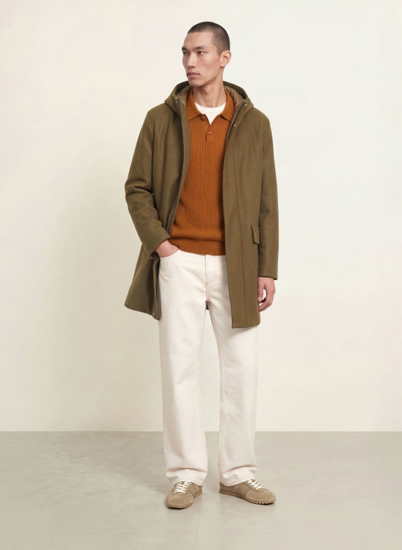 SANDRO Wollmantel KHAKI