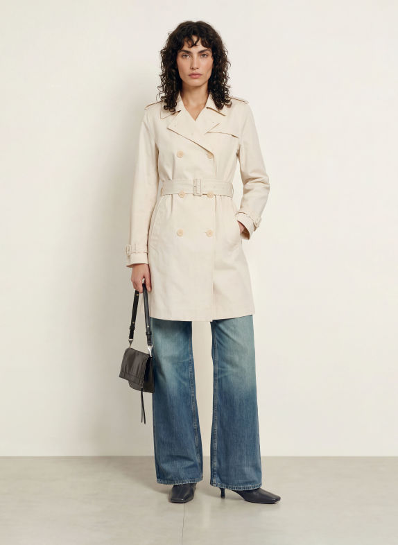 ALLSAINTS LEONARD Trench coat CREAM