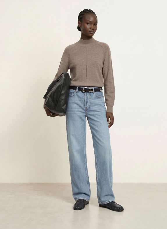 ALLSAINTS FEDI-trui met kasjmier LICHTBRUIN