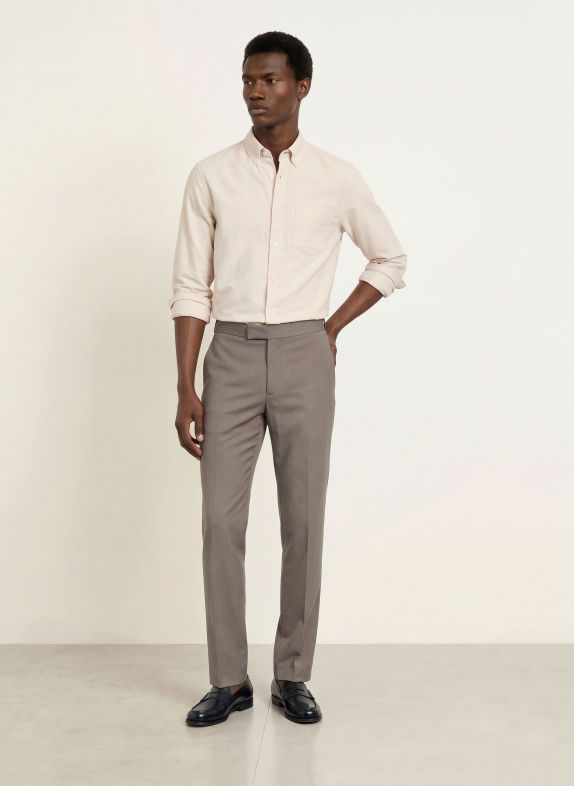 REISS HUNT Flannel Shirt, Extra Slim Fit LIGHT BROWN