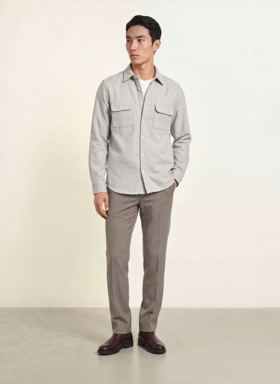 REISS Overshirt SANDS GRAU