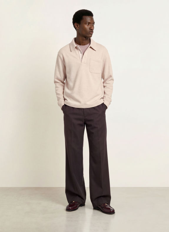 REISS Sweat-Poloshirt GRAY HELLGRAU