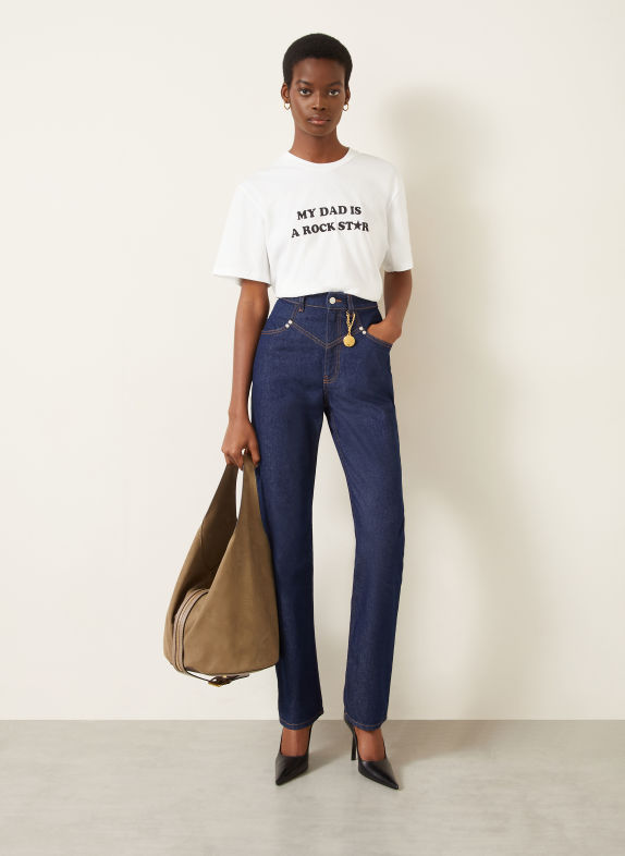 STELLA McCARTNEY T-shirt « MY DAD IS A ROCKSTAR » BLANC