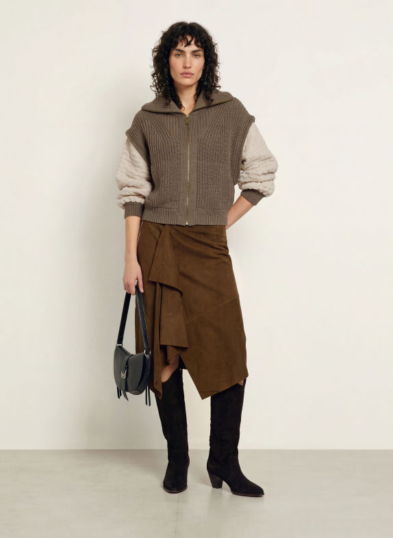 ba&sh Cardigan ESSEN MØRKEBRUN / CREME