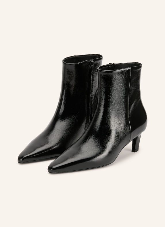 MRS & HUGS Bottines en cuir verni NOIR