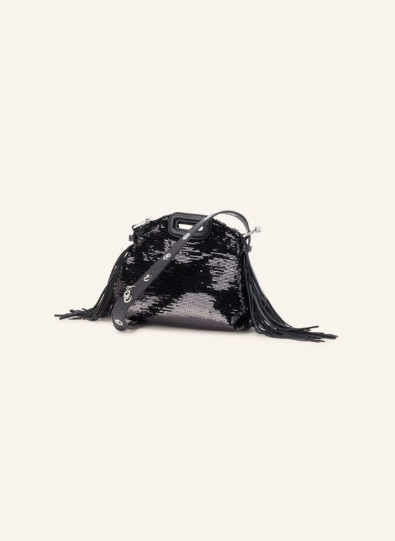 maje Handtasche mit Pailletten SCHWARZ / SILBER