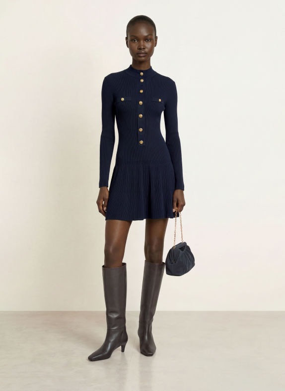 REISS Strickkleid ERIN DUNKELBLAU