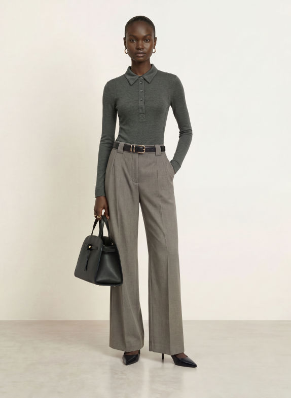 REISS Polo en jersey WENDY GRIS FONCÉ