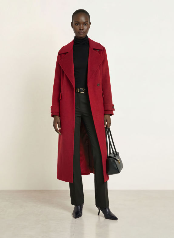 REISS Manteau ALARA ROUGE FONCÉ