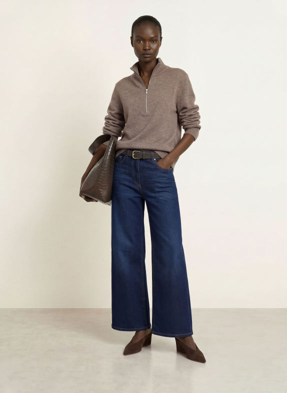 REISS Pull col zippé SAFFRON MARRON