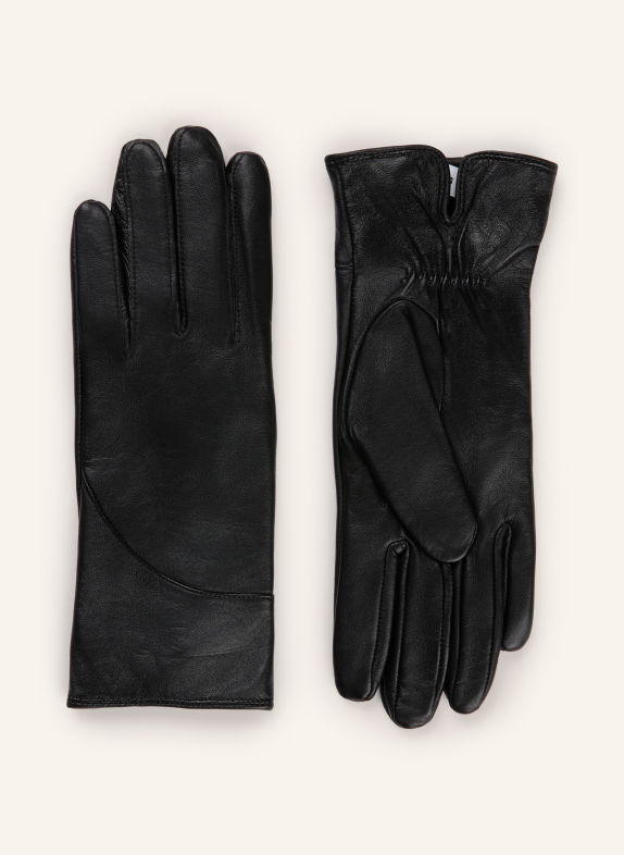 REISS Leren handschoenen ZWART
