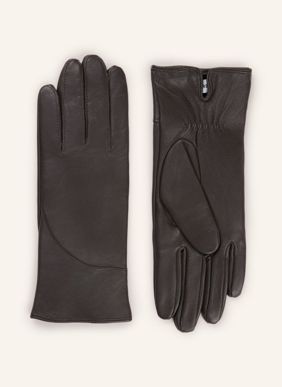 REISS Leren handschoenen DONKERGRIJS